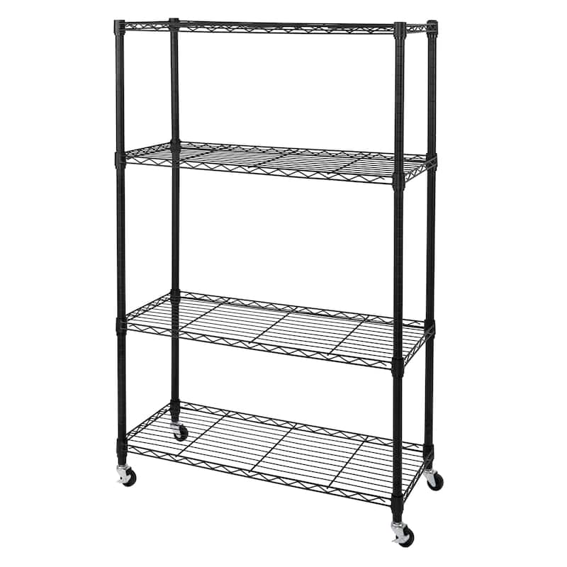 Seville Classics Heavy Duty 4-Tier Steel Wire Shelving, 36" W x 14" D x 56.5"H