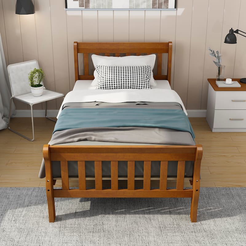 Modern Wood Platform Twin Size Bed