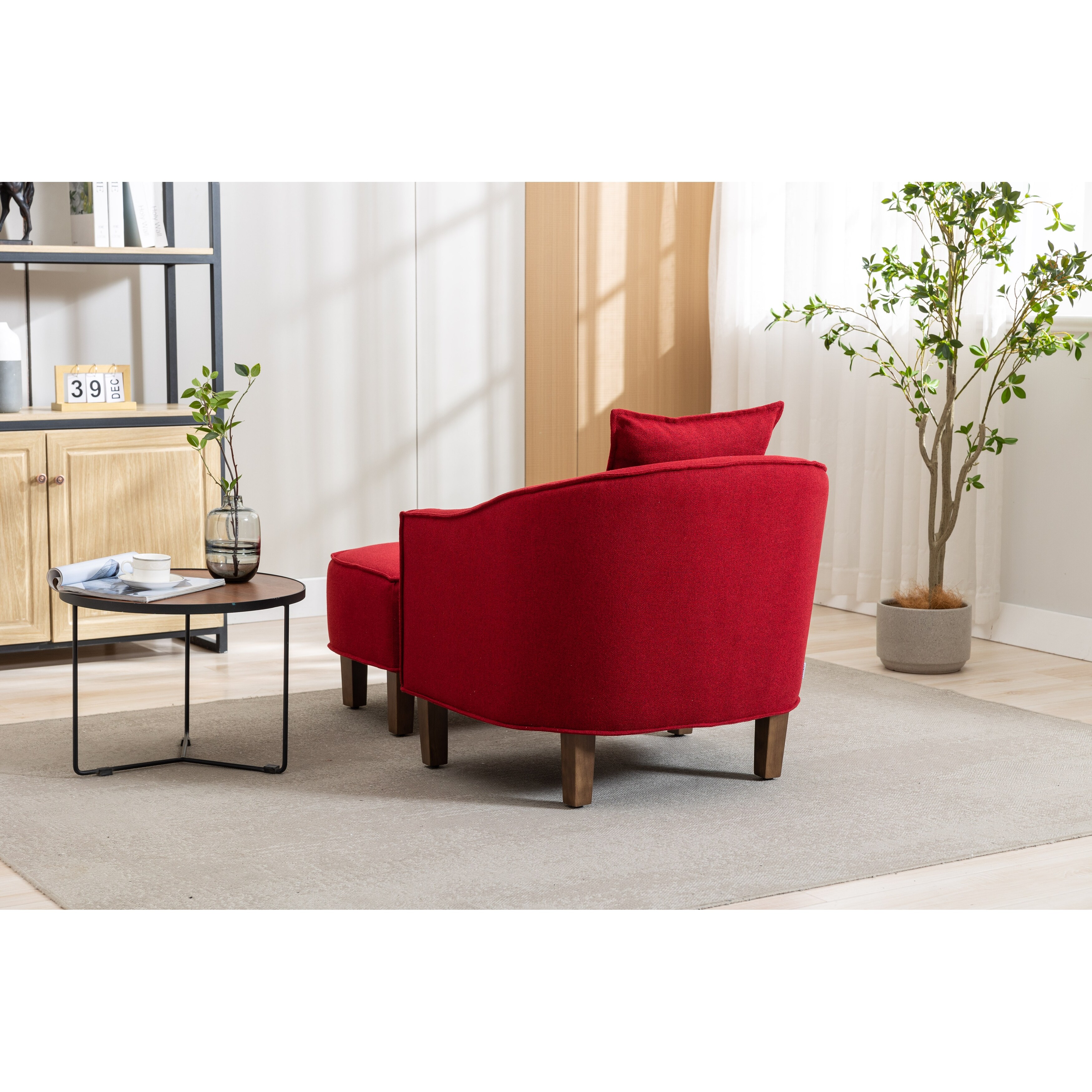 Red barrel chair with ottoman sale