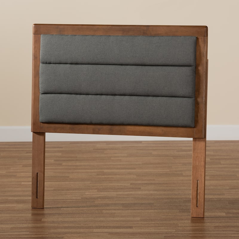 Dexter Modern and Contemporary Fabric and Wood Headboard-Dark Grey
