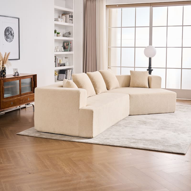 Memory Foam Couch, No Installation & Easy to Transport, Deep Seat Modern Sofa with Chenille Fabric