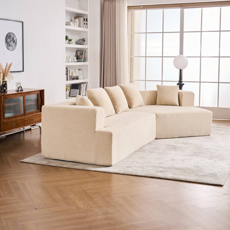 Special Shape Sleeper Sofa Chenille Floor Couch Deep Seat Recliner