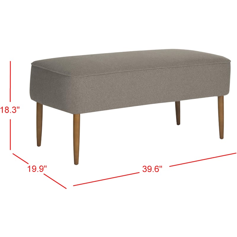 SAFAVIEH Ariane Mid Century Orange Wool Bench - 39.6" x 19.9" x 18.3" - 40Wx20Dx18H
