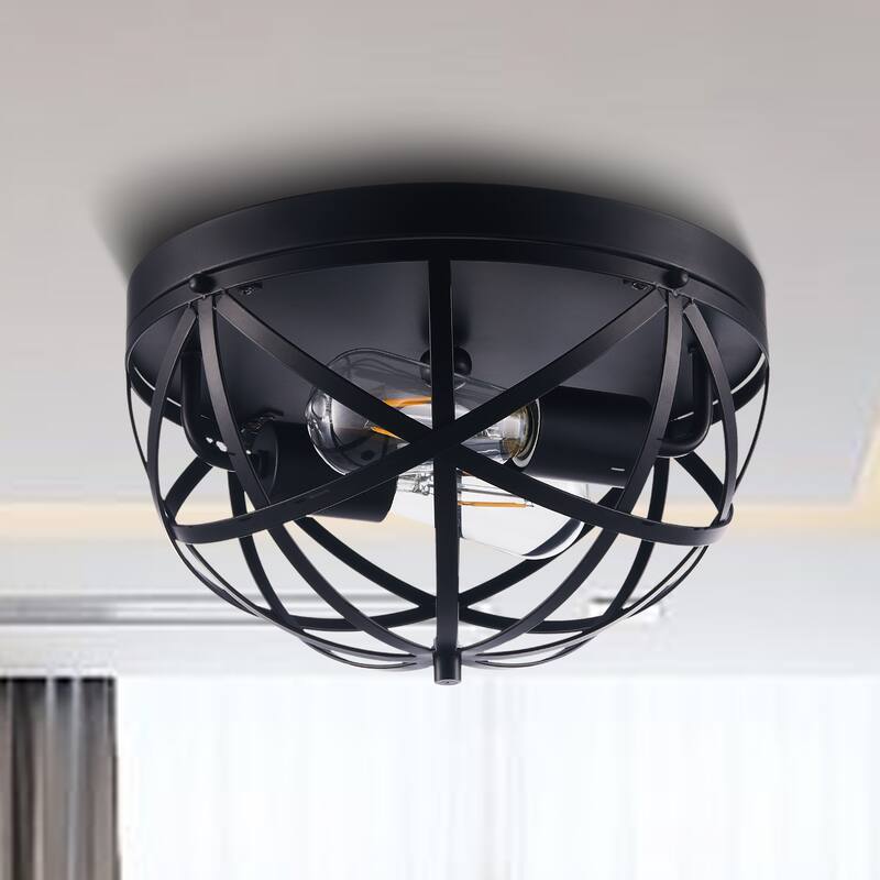 CO-Z Caged Geometric Flush Mount Ceiling Light Fixture