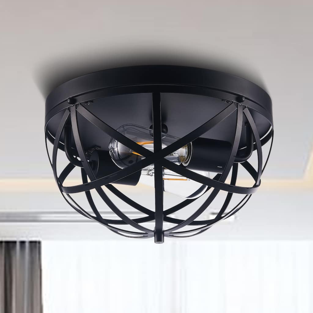 CO-Z Caged Geometric Flush Mount Ceiling Light Fixture