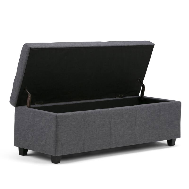 WYNDENHALL Cambridge 48 inch Wide Contemporary Rectangle Storage Ottoman