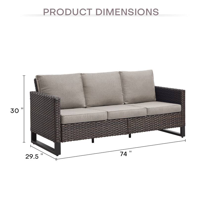 Gymojoy 6-Piece Wicker Outdoor Sofa Ottoman Set Weather-resistance