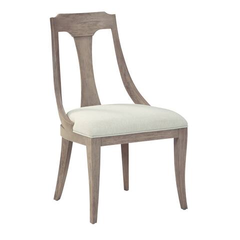 Hekman Wellington Wood Linen Sling Dining Arm Chair