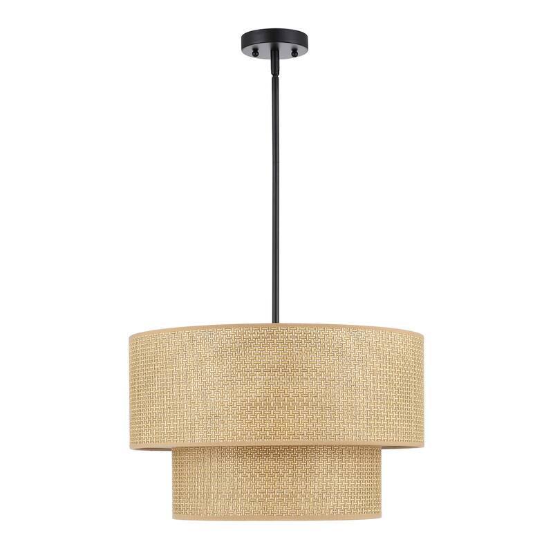 GetLedel 4-Light Bohemian Handwoven Drum Chandelier