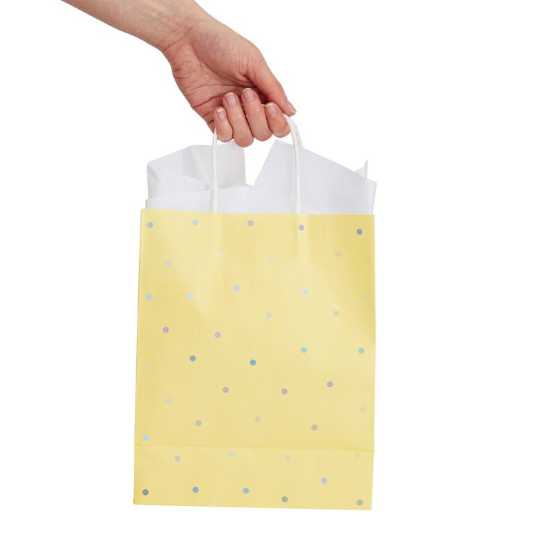 Blue Panda 36 Pack Medium Pastel Party Gift Bags with Handle, White Tissue Paper 10x8x4"