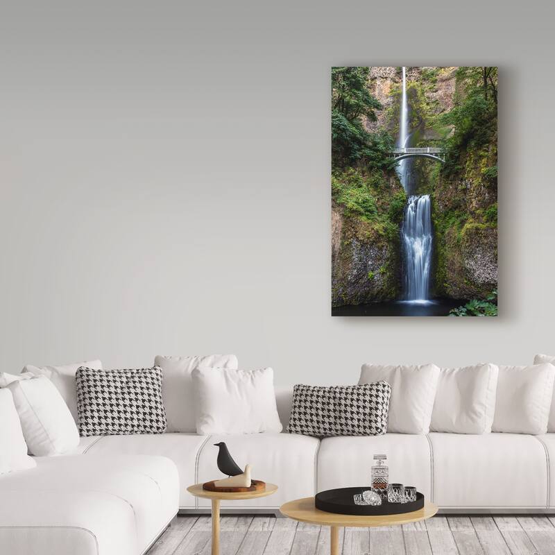 Pierre Leclerc 'Multnomah Falls' Canvas Art