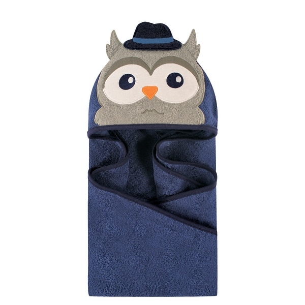 slide 1 of 1, Hudson Baby Infant Boy Cotton Animal Hooded Towel, Mr Owl, One Size - Mr Owl - One Size One Size - Mr Owl