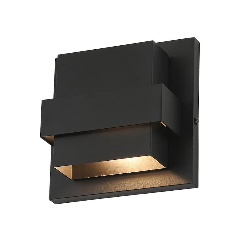 Dimmable LED Layered Square Casing Exterior Wall Sconce - 7.0 in