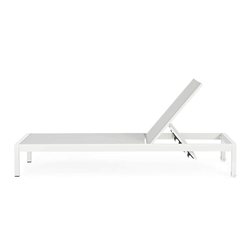 Outdoor Chaise Lounge Chair Set of 2, Aluminum Adjustable Pool Chair Patio Reclining Sunbathing Lounger with Wheels