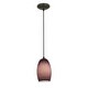 preview thumbnail 1 of 0, Access Lighting Chianti Bronze Integrated LED Cord Pendant, Purple Cloud Shade