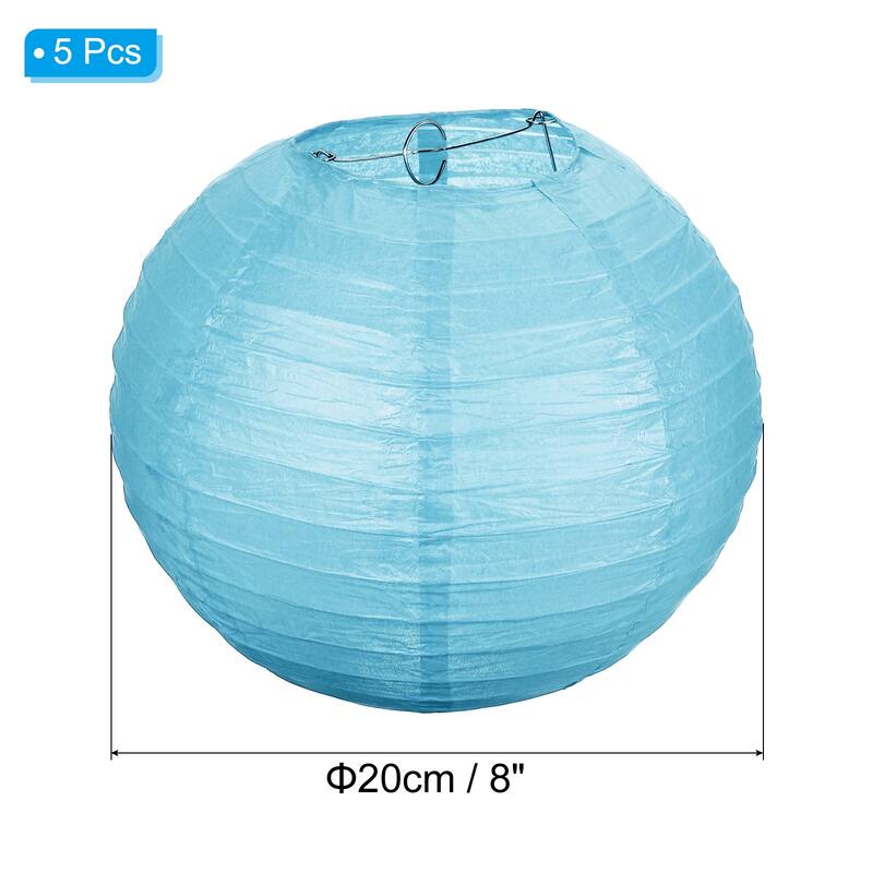 5 Pcs Paper Lanterns Round Hanging Chinese/Japanese Lantern Decor