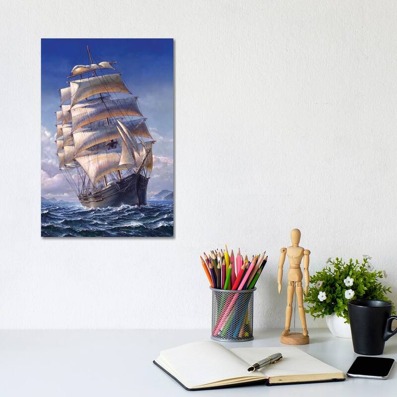 iCanvas "Sailing The WR Grace" by John Stephens Canvas Print - 12x8x0.75