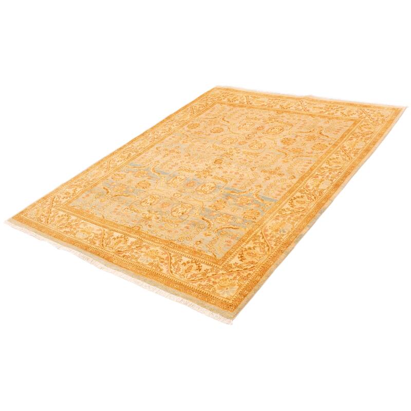 ECARPETGALLERY Hand-knotted Peshawar Oushak Blue Wool Rug - 7'11 x 10'2