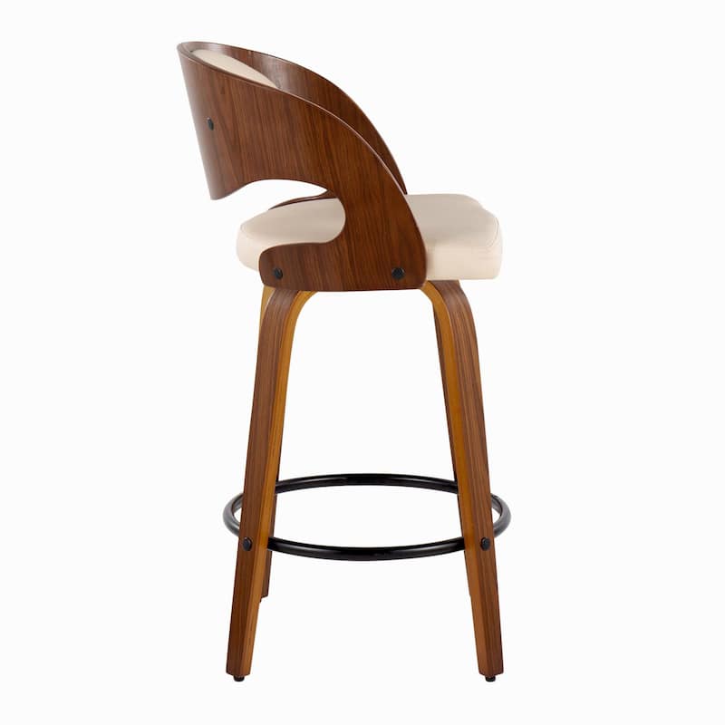 Carson Carrington Visby 26" Fixed-Height Counter Stool with Bent Wood Legs (Set of 2)