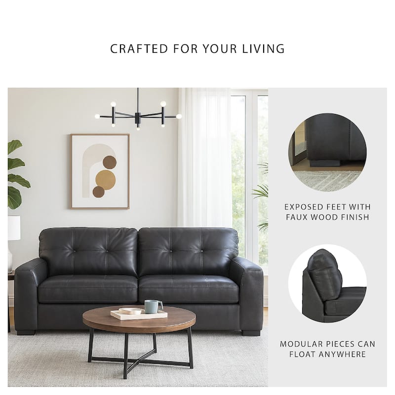 Signature Design by Ashley Brindley Pier Black 2-Piece Sectional Loveseat - 96"W x 39"D x 40"H