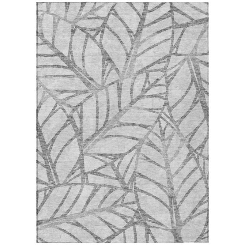 Machine Washable Indoor/ Outdoor Chantille Modern Palms Rug