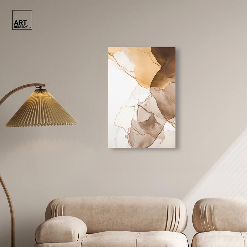 Sepia Silk Streams Canvas by Art Remedy, Gallery Wrapped