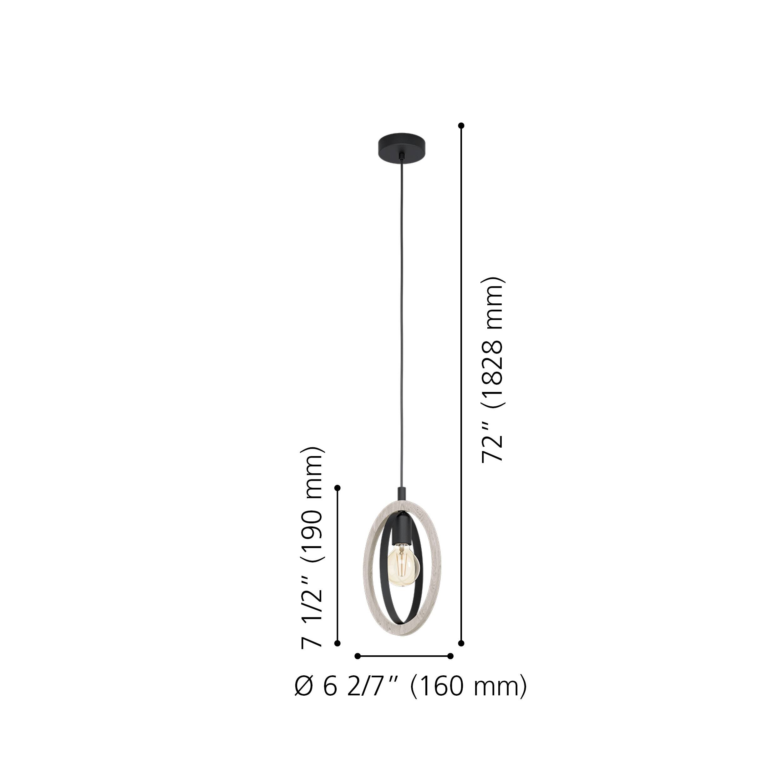 Basildon 1Light Open Bulb Mini Pendant Natural Wood Bed Bath