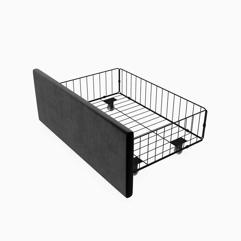 Modern Velvet LED Bed Frame with Storage Drawers and RGB Lighting