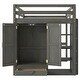 preview thumbnail 10 of 20, Wood Full Size Loft Bed with Built-in Wardrobe, Desk, Storage Shelves