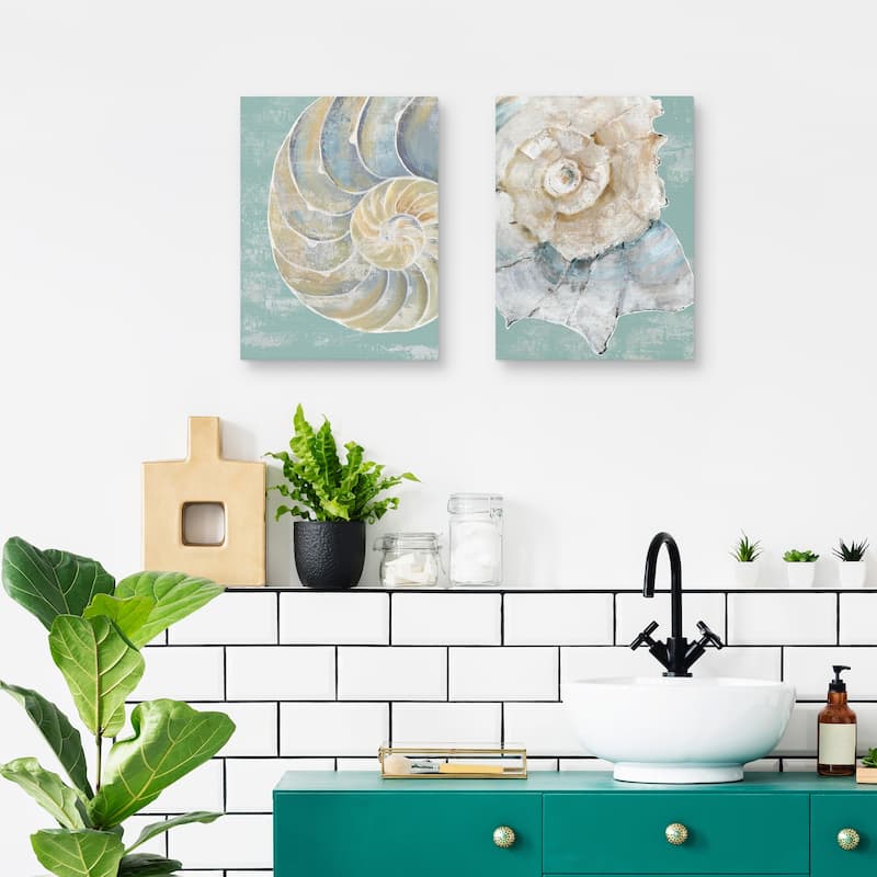 Pastel Shell I, Pastel Shell II by Aimee Wilson Canvas Art Prints