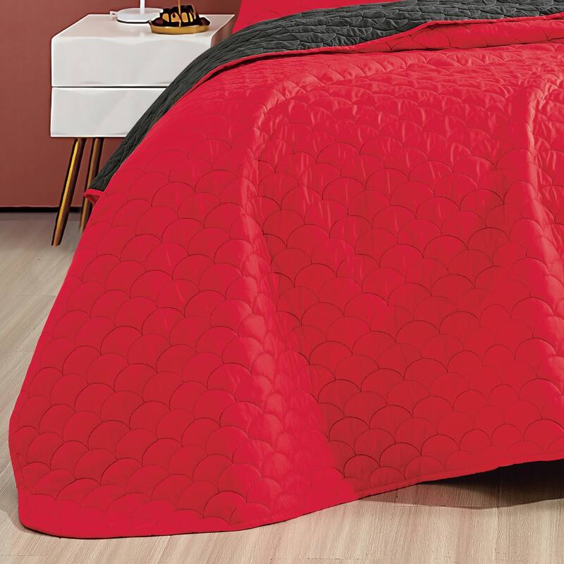 Shatex Serwa 3 piece Lightweight Bedspread set,Oversized Reversible Quilt set,Bedding Comforter Set