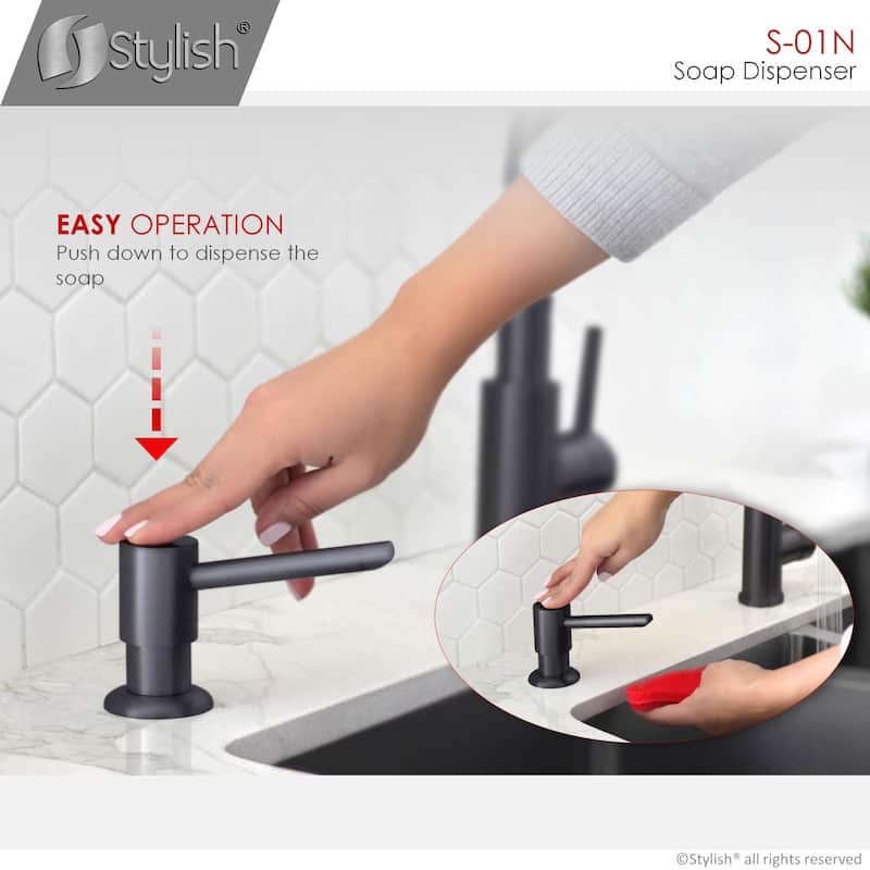 STYLISH Pull Down Kitchen Faucet + Soap Dispenser - Matte Black Finish