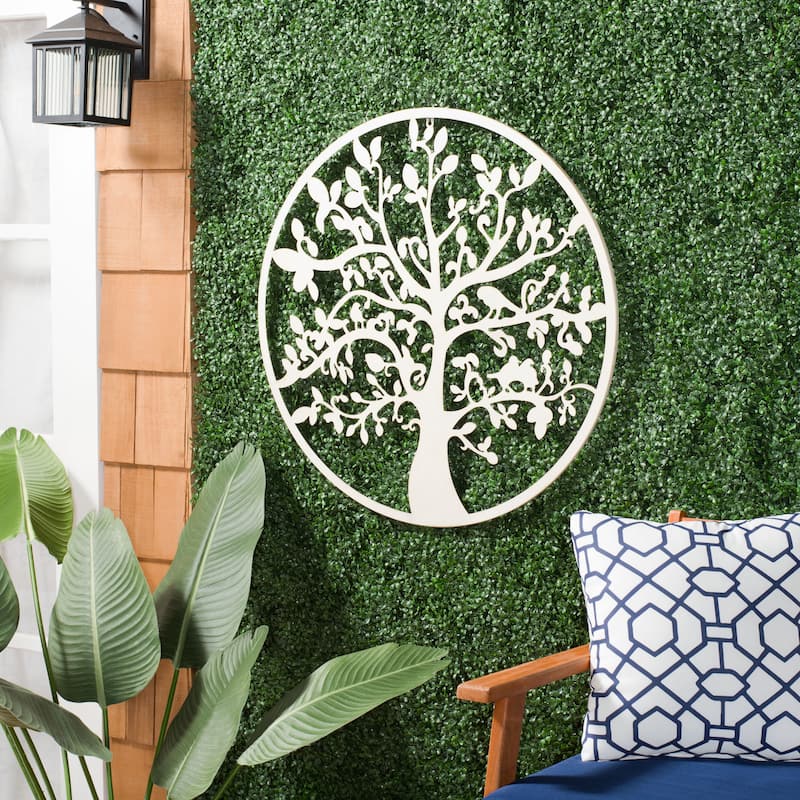 SAFAVIEH Outdoor Alfrid 32" Tree Of Life Wall Art - White