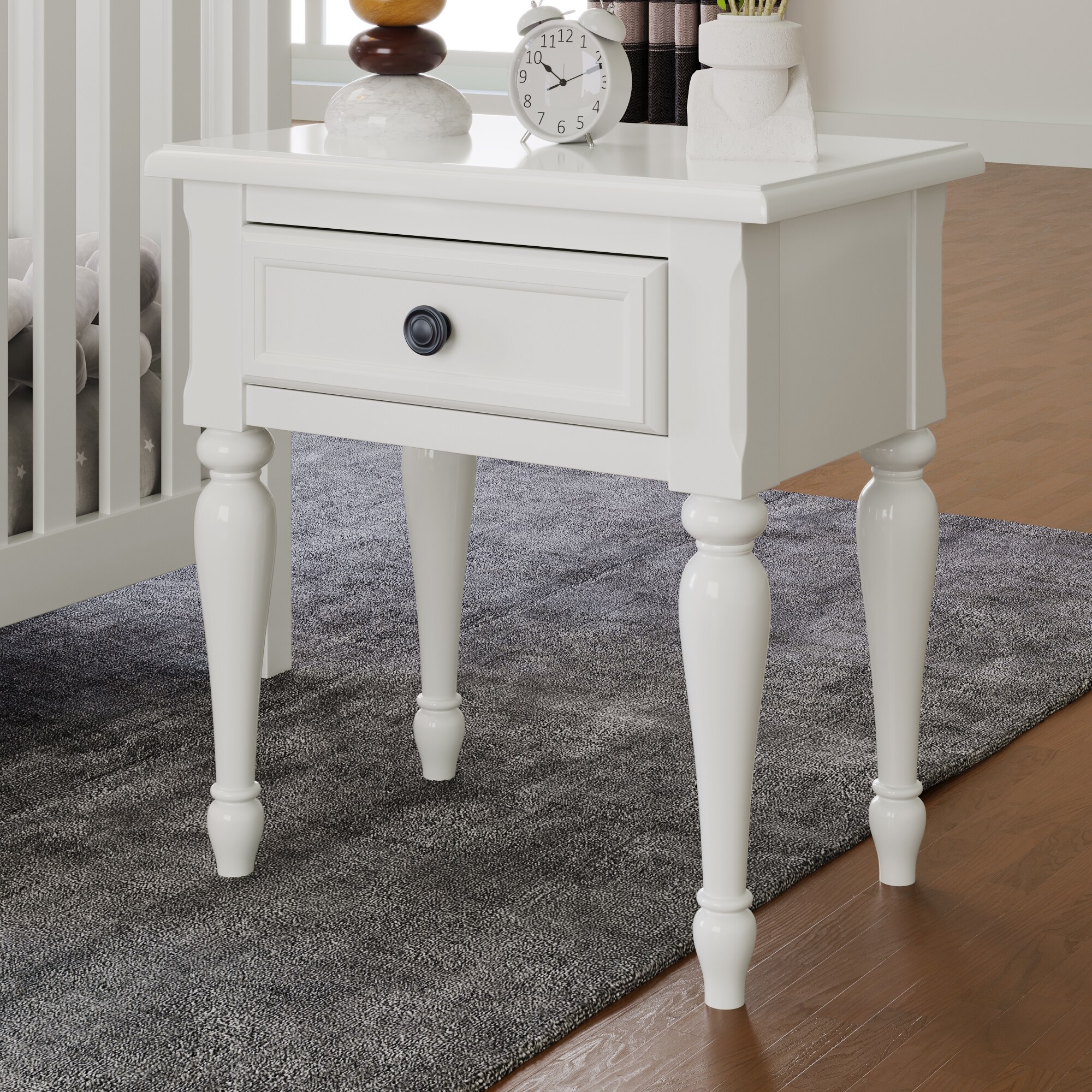 White discount nursery nightstand