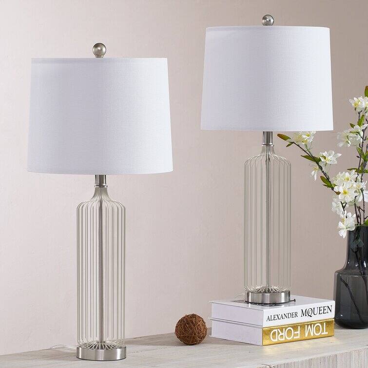 28.57" Metal line Table Lamp Set (Set of 2)