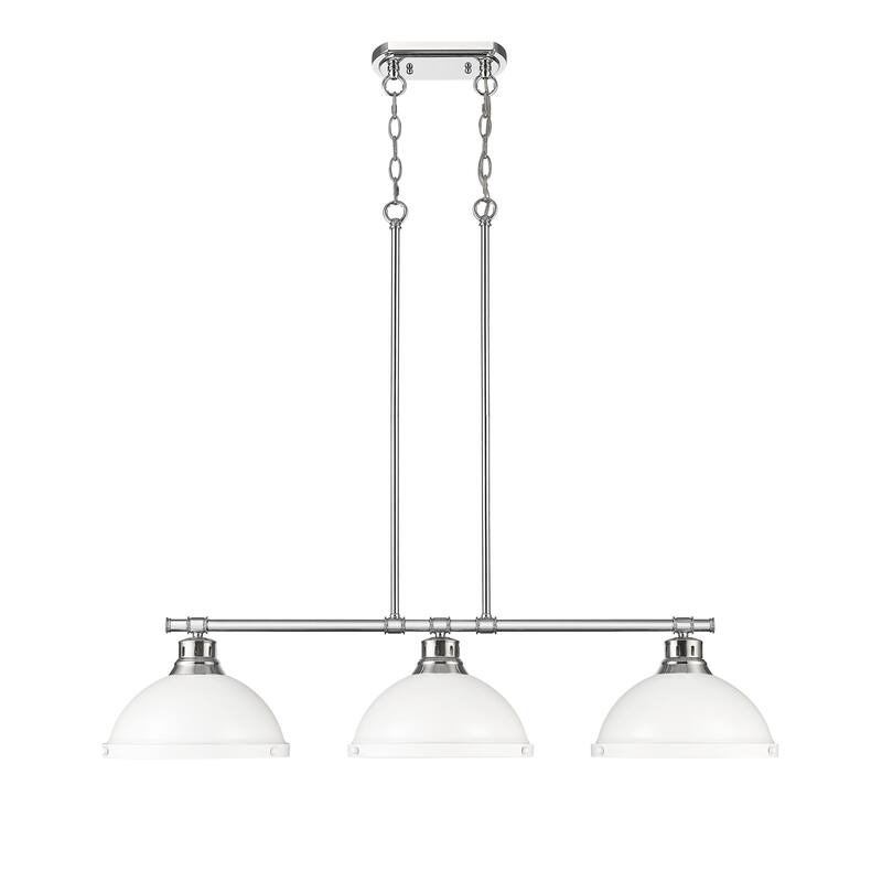 Yep by Golden Lighting Duncan 3-light Island Light in Chrome and Matte White shade