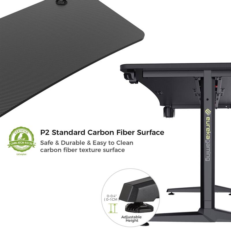 Black Gaming Desk Computer Desk with Free Full Mouse Pad & USB Charger