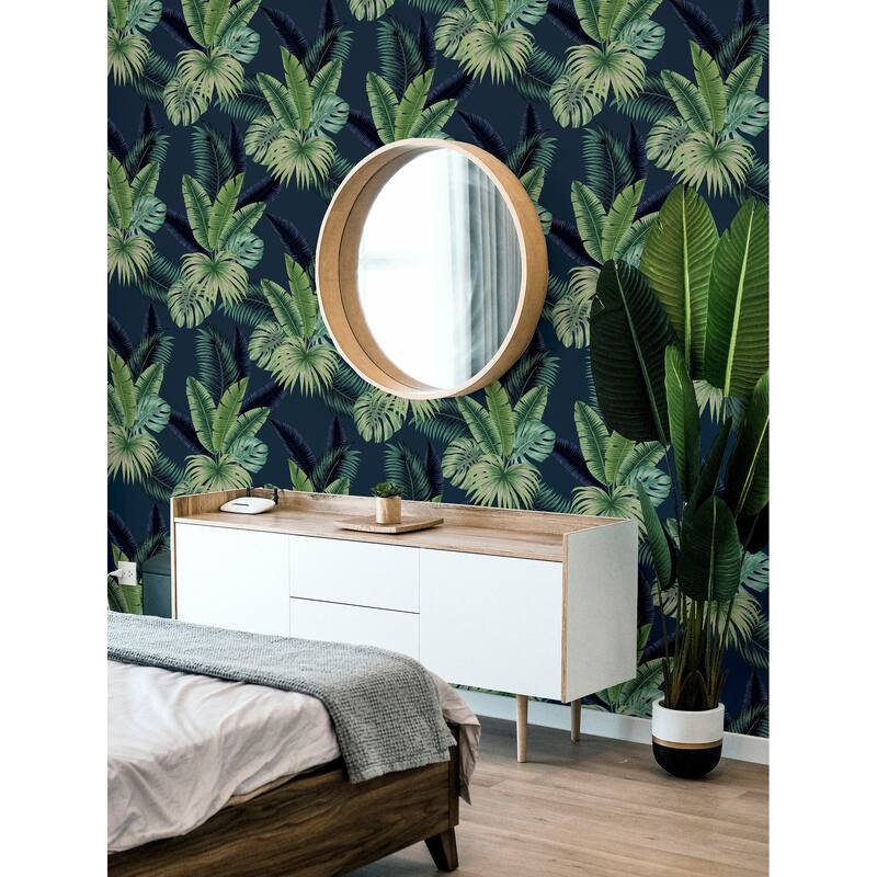 Arthouse Miami Navy Palms Wallpaper