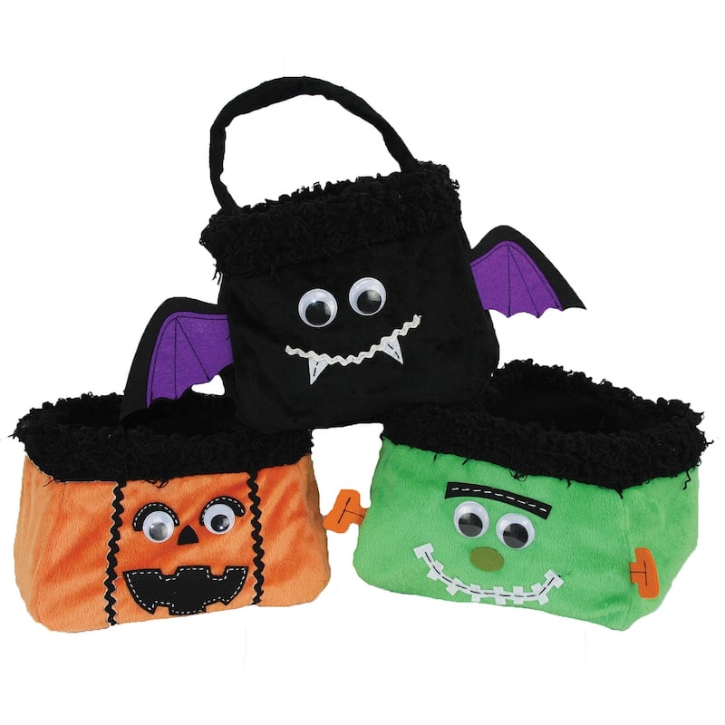 Jack-O-Lantern Treat Bag-7" X 7" X 13" - Black