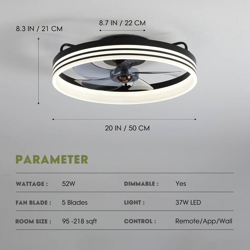 LED ceiling fans with lights black bedroom light iron flush mount ceiling fan