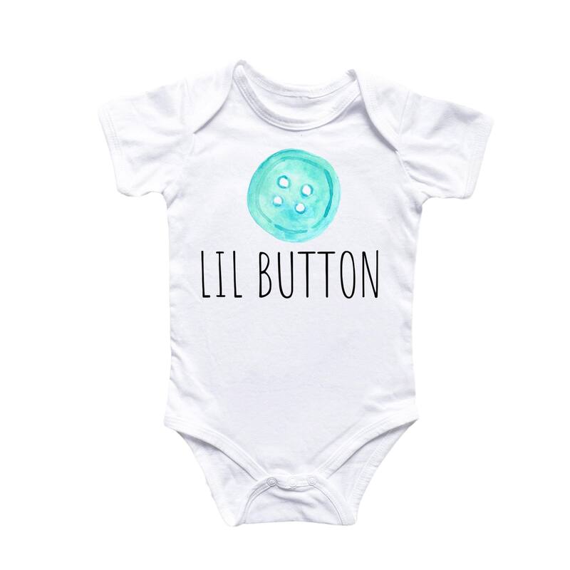 Little Button - Baby Boy Girl Clothes Infant Bodysuit Funny Cute Newborn 1 - Natural - 0-3M