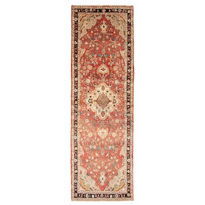 ECARPETGALLERY Hand-knotted Andelz Red Wool Rug - 3'1 x 9'6
