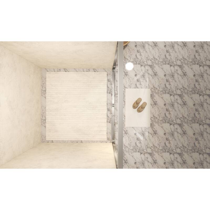 GDFStudio - Landon Modern Double-Sliding Tempered Glass Shower Door Set