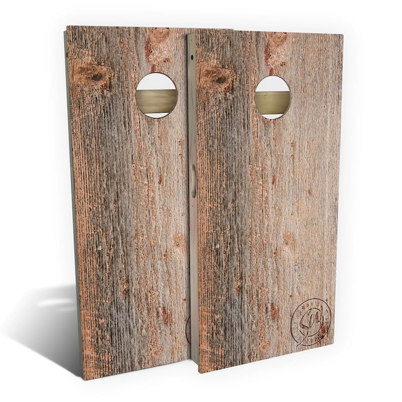 Moss Wood Outdoor Cornhole Board Set - All-Weather 2x4 - Include Case + Hole Lights