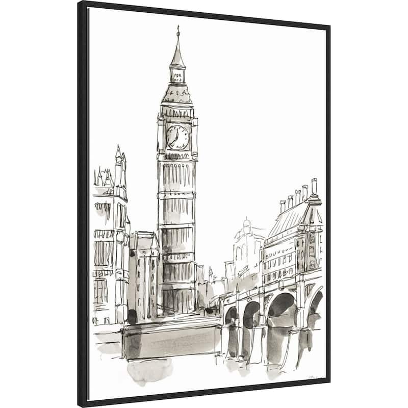 Pen and Ink Travel Studies No. 2 by Ethan Harper Framed Canvas Wall Art Print