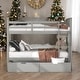 preview thumbnail 1 of 21, Full over Full Functional Bunk Bed With Drawers and Ladder for Bedroom Grey