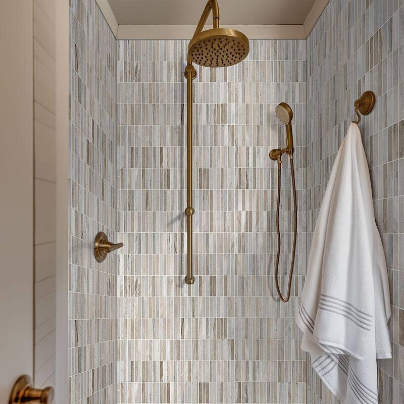 Ackland AKM-S-12X12STP-CA 12" x 12" Marble Linear Floor and Wall - Orsena