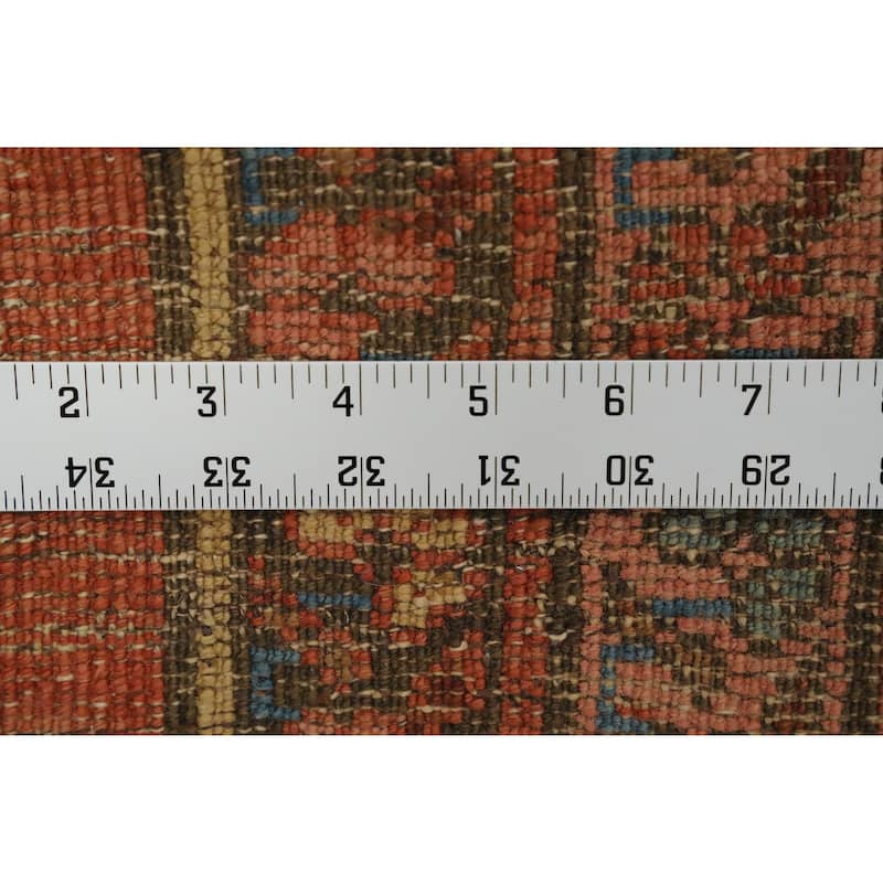 Hand Knotted Oriental 100% Wool Carpet Traditional Floral Navy Blue & Blues Heriz (serapi) Area Rug - 10' 10'' X 8' 6''