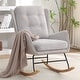 preview thumbnail 6 of 54, HOMYKA 25.2” Wide Rocking Chair with Button Accents for Nurseries Light Grey