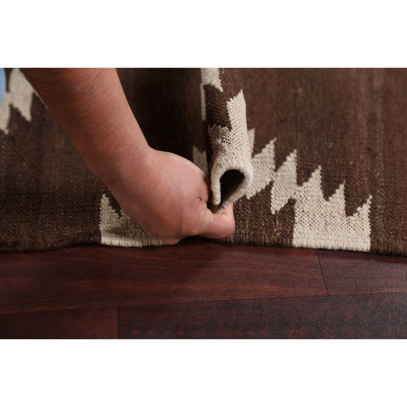 Natural Dye Kilim Geometric Tribal Oriental Area Rug Wool Hand-woven - 4'9" x 6'6"